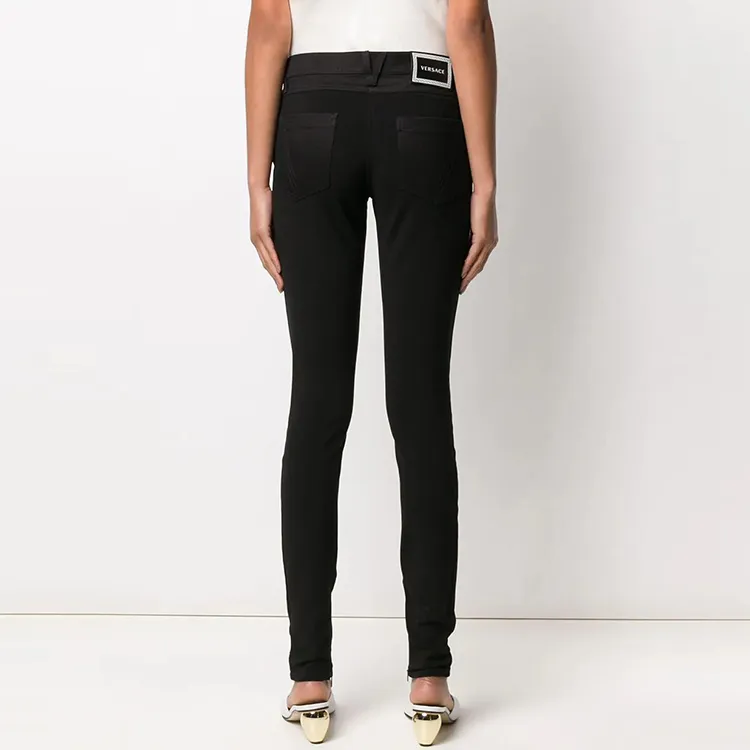VERSACE Fitted Denim Skinny Jeans 'Black'-2