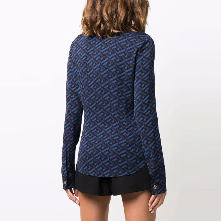 FANSIZHE VERSACE Shirt Women's Blue-2