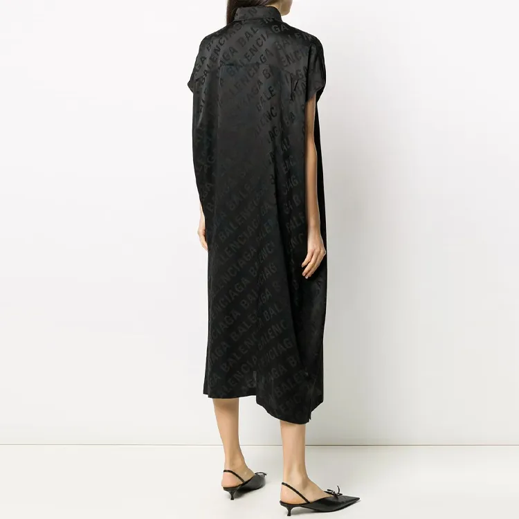 Balenciaga Short Sleeved Dresses Women's Black-3