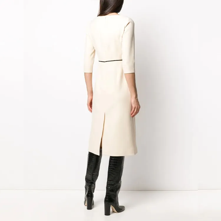GUCCI FW21 Long Sleeved Dress Women's Beige-2