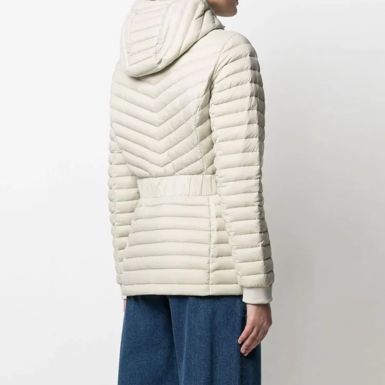 Moose Knuckles Solid Color Hooded Down Jacket Women's White-3
