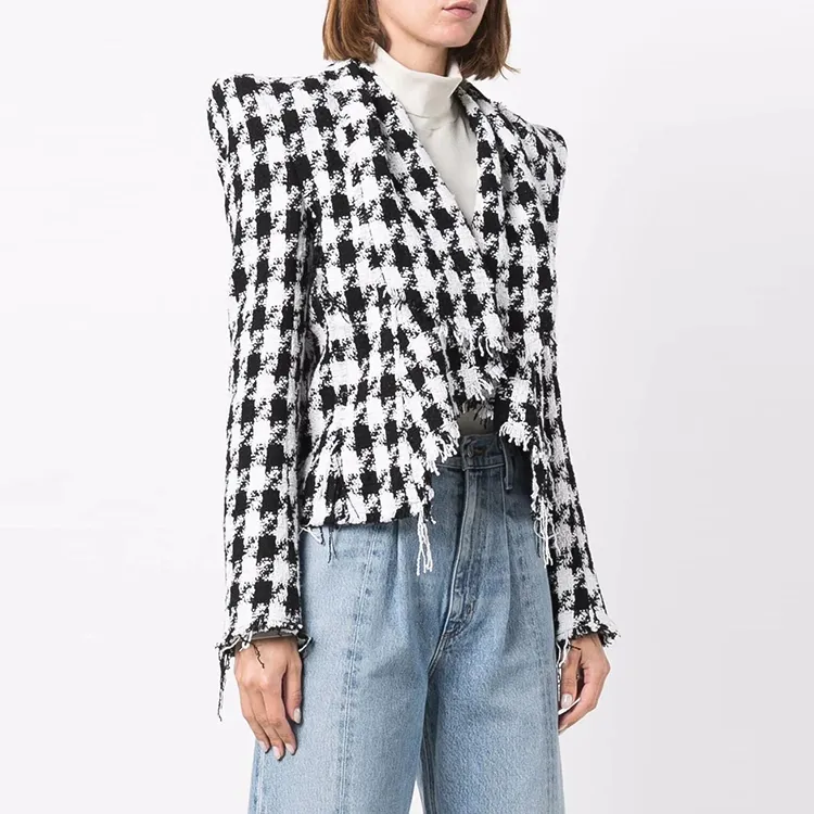 BALMAIN Houndstooth Tweed Jacket-1