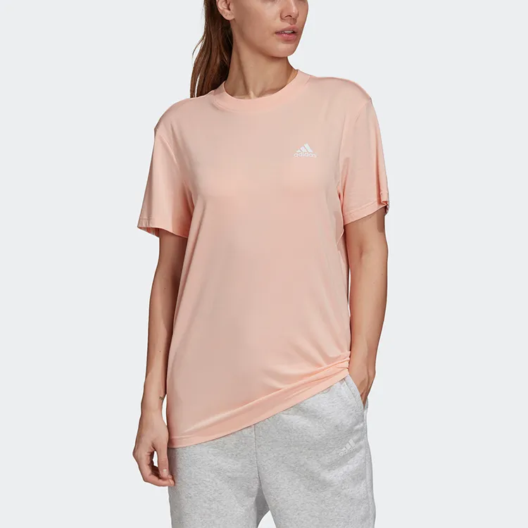 Adidas T Shirts Women's Hazy Coral Pink-2
