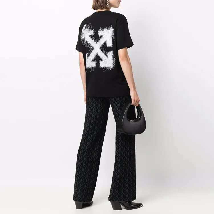 OFF WHITE Pen Arrows Logo Graphic T shirt Black-2