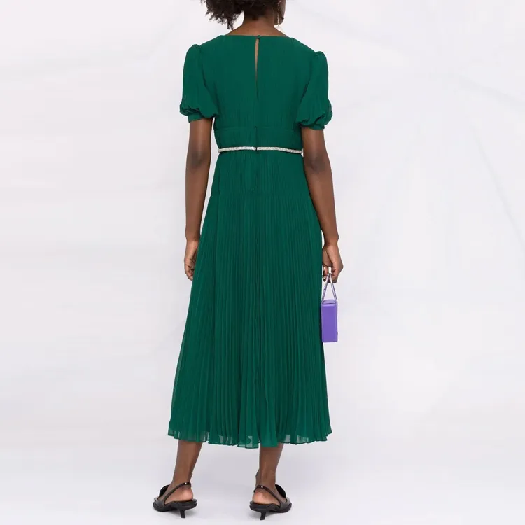 Self-portrait Short-Sleeved Dresses Women's Green-2