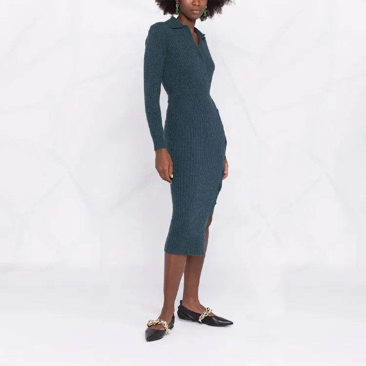 Self portrait Long Sleeved Dresses Women's Green-3