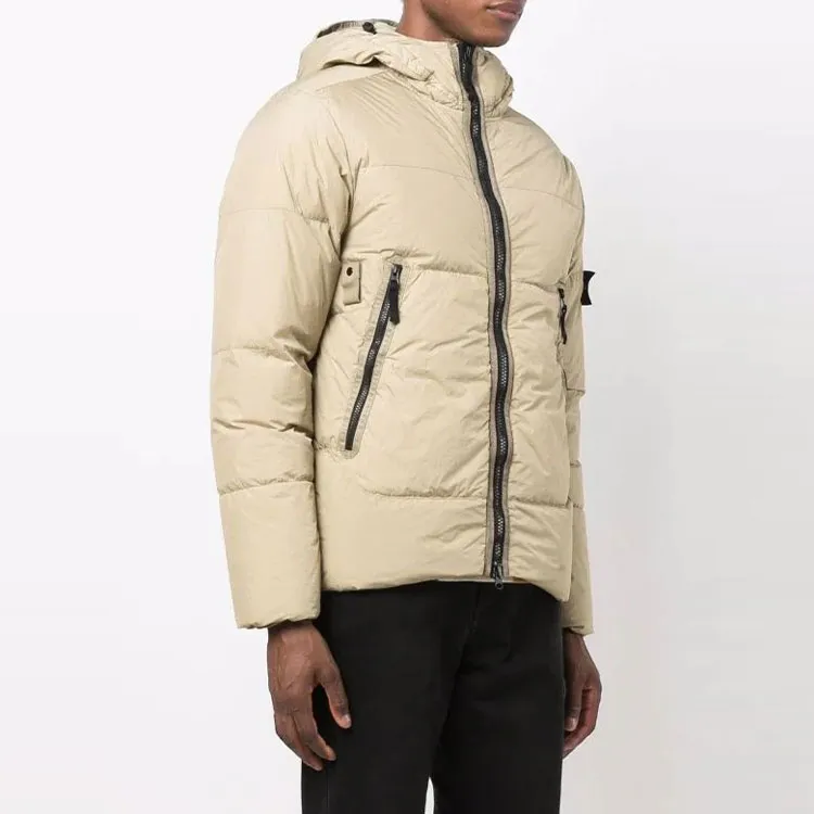 STONE ISLAND FW21 Solid Color Hooded Down Jacket Men's Camel-2