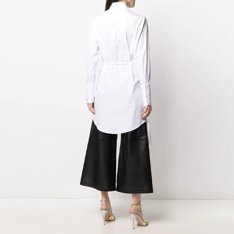 OFF WHITE Popeline Asymmetric Shirt Dress-2