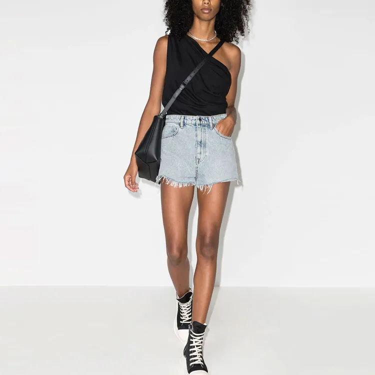 Alexander Wang Bite Logo-embosed Denim Shorts-1