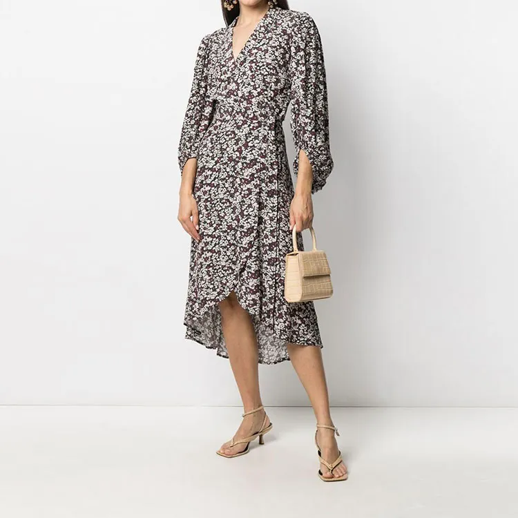 GANNI Long-Sleeved Dresses Women's Brown-1