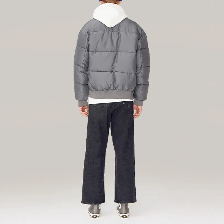New Era Puffer Jackets Unisex Gray-3