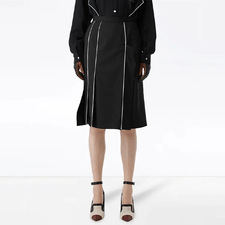 Burberry FW21 Casual Long Skirts Women's Black-2