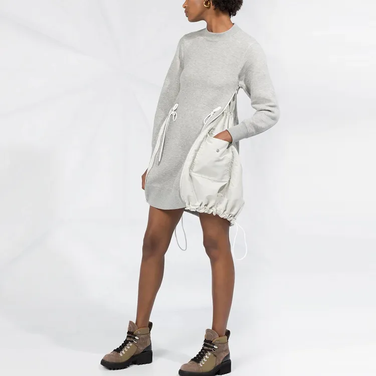 Sacai Long-Sleeved Dresses Women's Gray-2