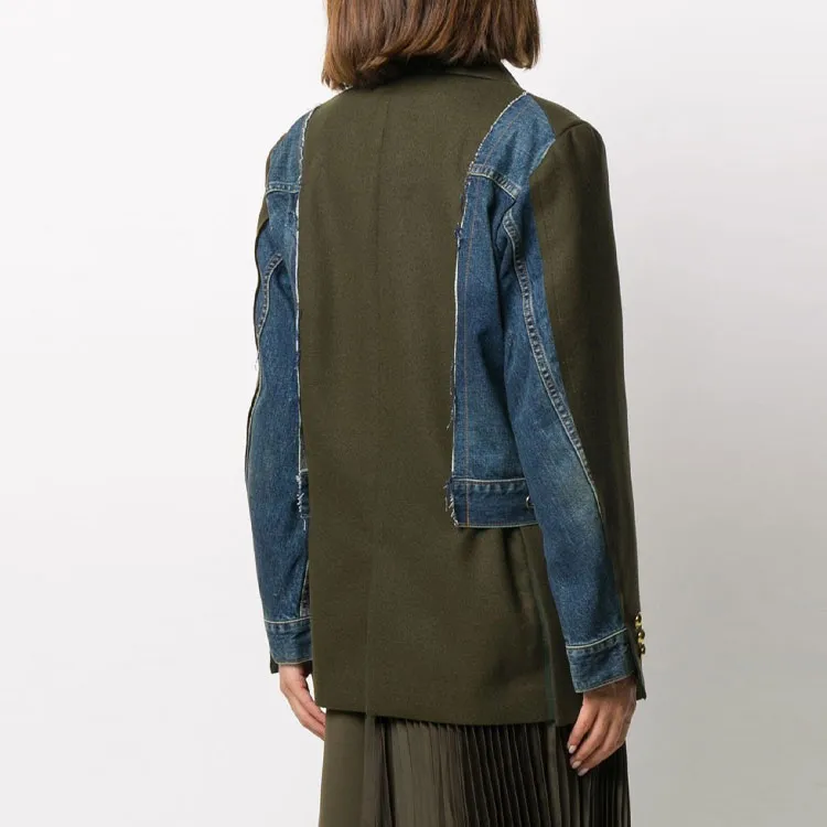 Sacai Denim Jackets Women's Green-3