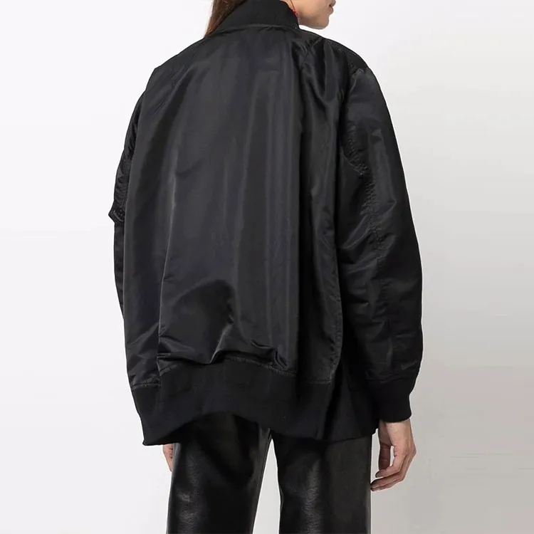 Sacai Pleated hem Zip up Bomber Jacket-2