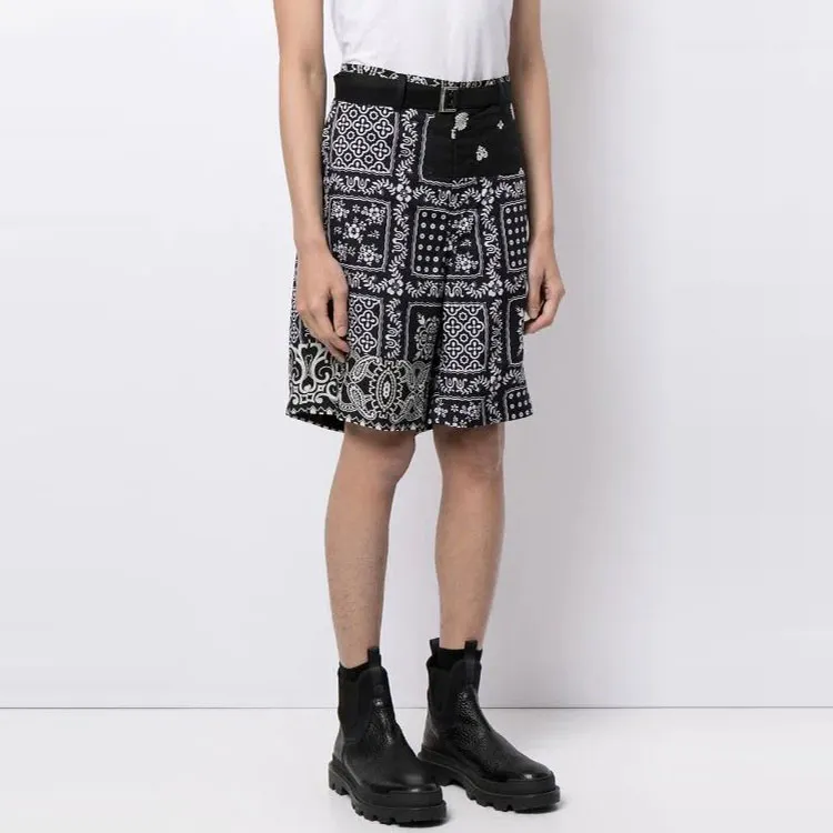 Sacai Bandana Print Belted Shorts-3