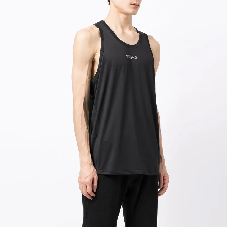 VERSACE Tank Tops Men Black-2