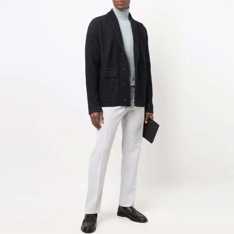 Zegna Loose Fit Knitwear Men's Dark Blue-1