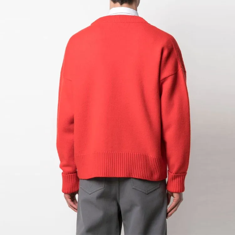 Ami Paris Ami De Coeur Merino Wool Oversize Cardigan-4