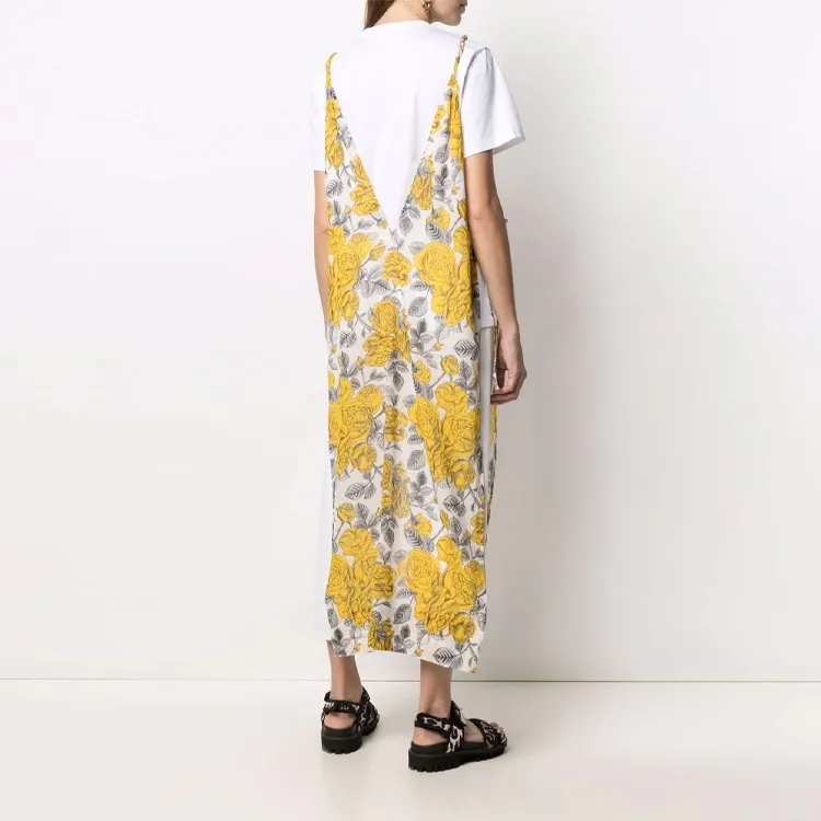 GANNI Sleeveless Dresses Women's Yellow-2