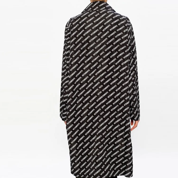 Vetements All Over Logo Raincoat 'Black'-3