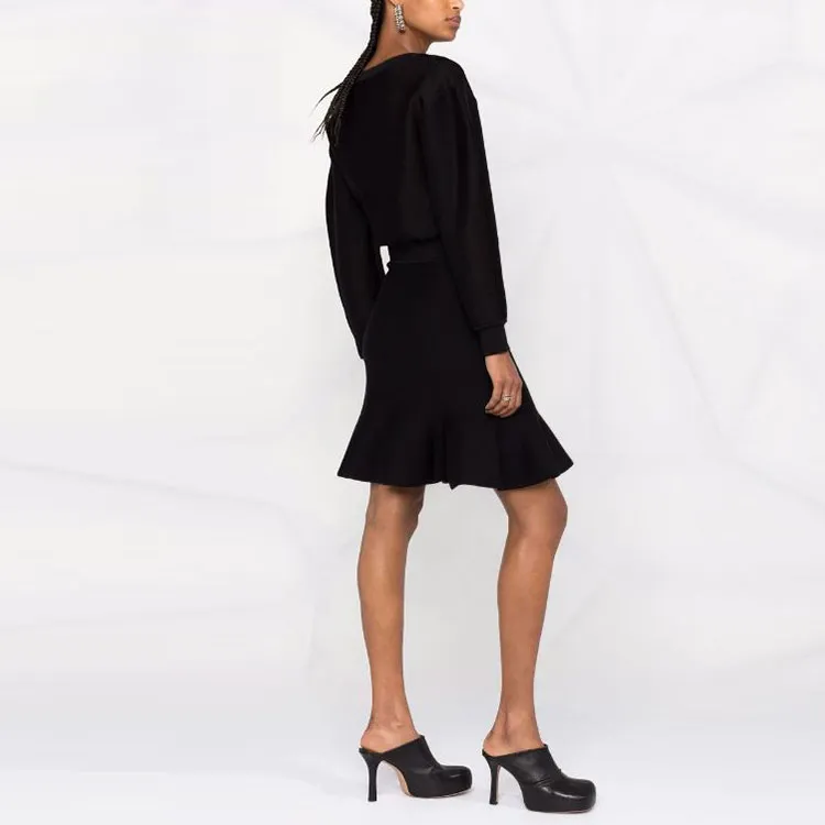 Alexander McQueen Long Sleeved Dresses Women's Black-3