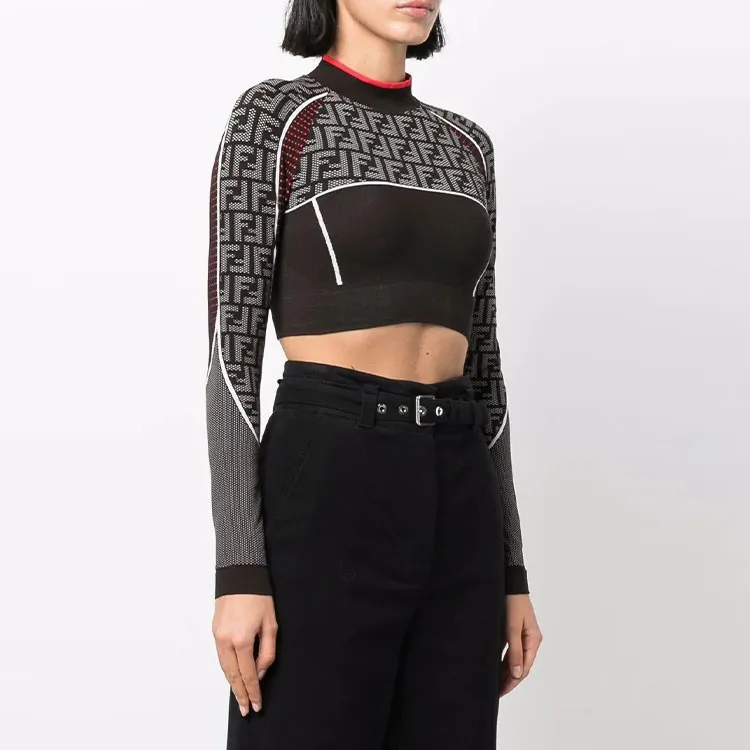 FENDI Crop Tops Women's Black-3