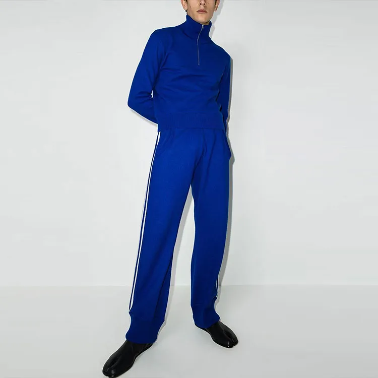 Maison Margiela Knitted Sweatpants Men Blue-1