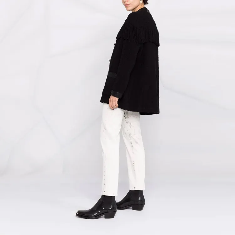 PINKO Fringed V-Neck Cardi Coat-3