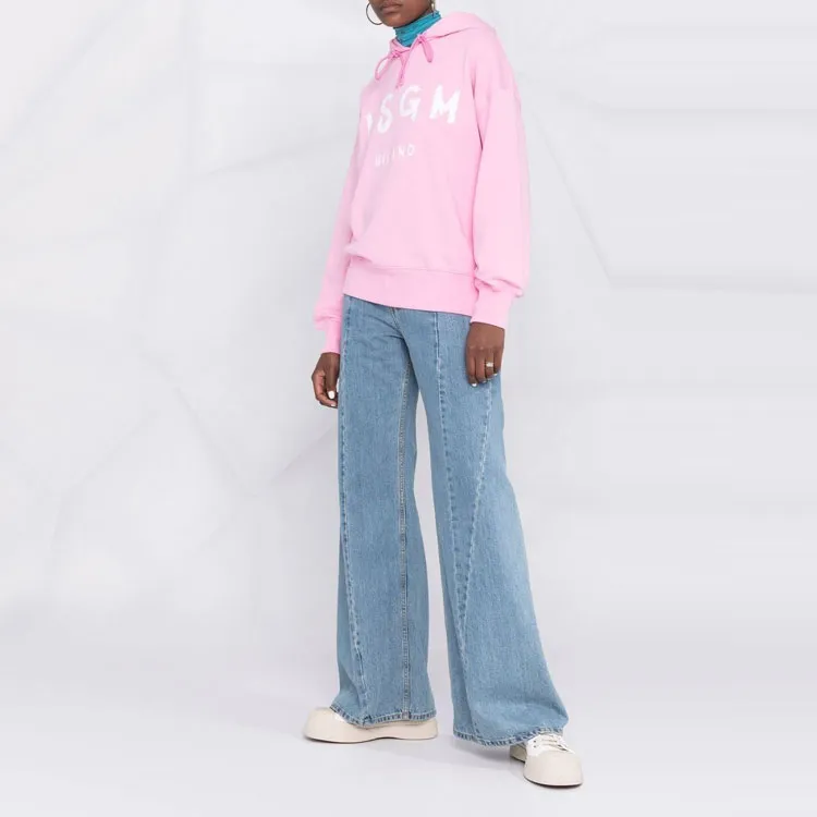 MSGM Logo Printed Drawstring Hoodie-3