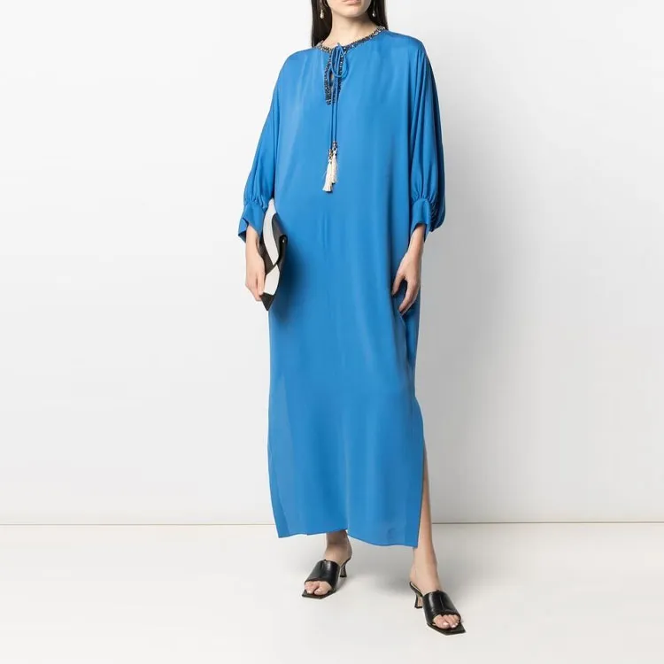 MaxMara Long Sleeved Dress Women's Blue-1