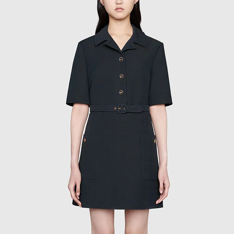 GUCCI FW21 Short-Sleeved Dresses Women's Marine Blue-2