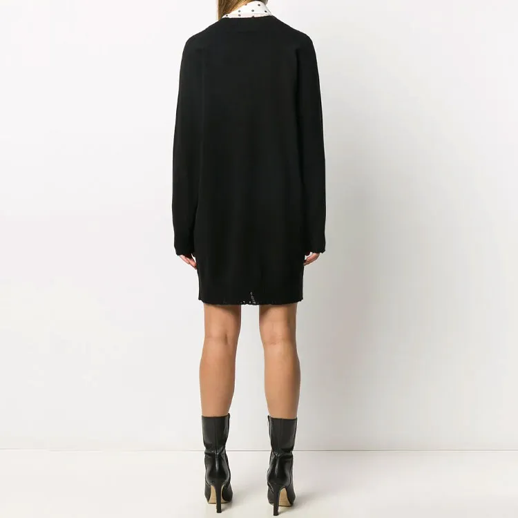 VERSACE Safety Pin Knitted Dress 'Black'-2
