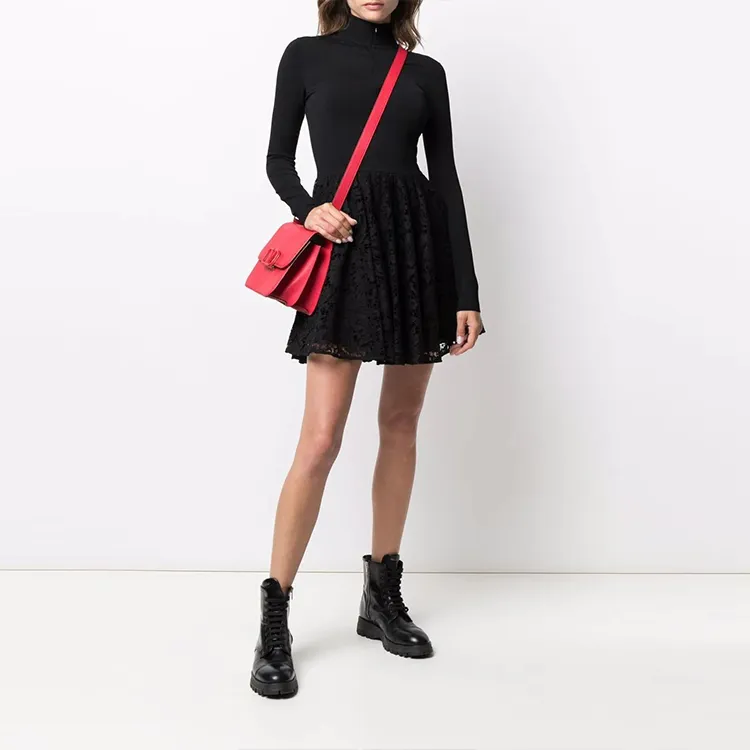 Valentino Long-Sleeved Dresses Women's Black-3