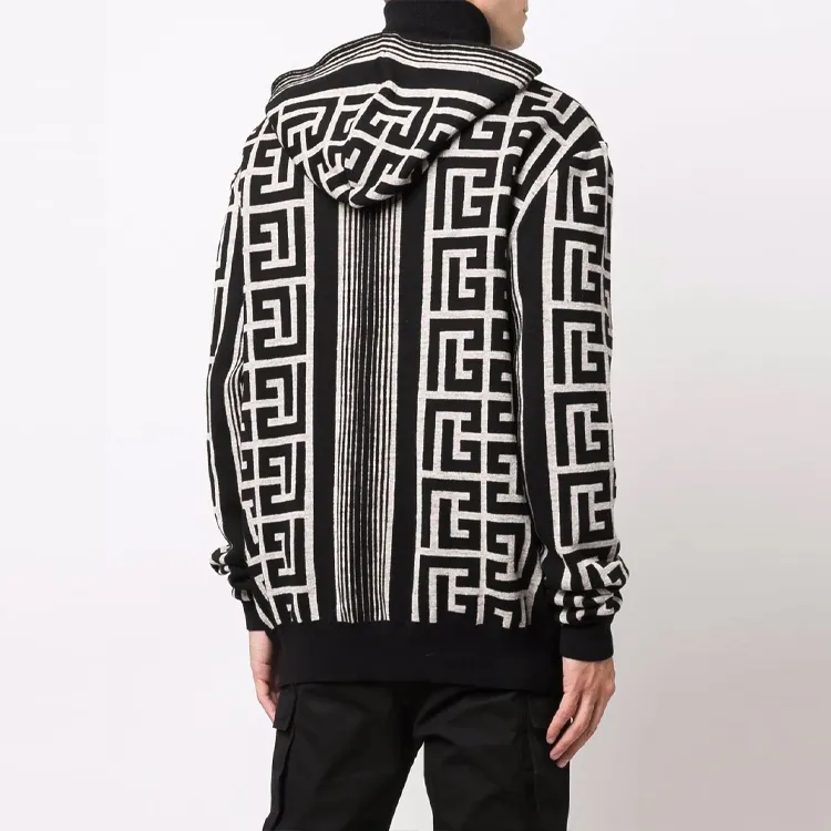 BALMAIN Maxi Monogram Drawstring Hoodie-2