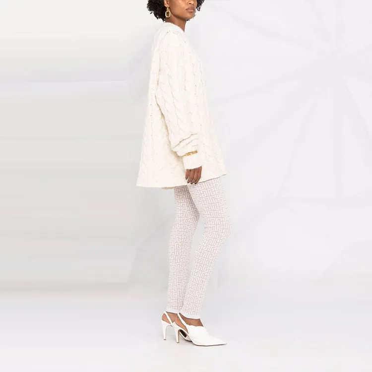 BALMAIN Monogram pattern Knitted Leggings-3