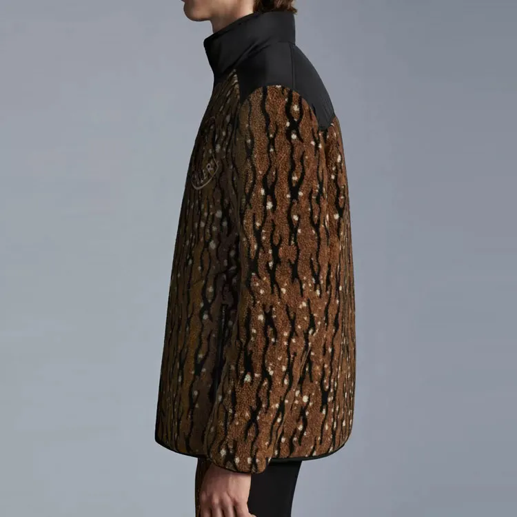 MONCLER GENIUS FW21 Animal Print Solid Color Letter Stand Collar Down Jacket Men's Tiger Pattern-3