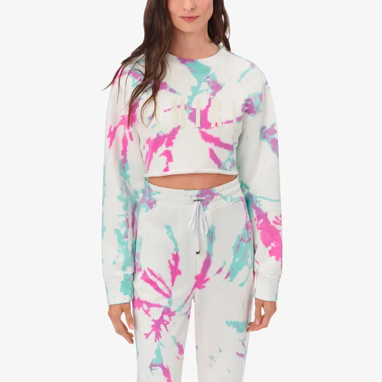 AMIRI Tie Dye Cropped Crewneck 'Multicolor'-1