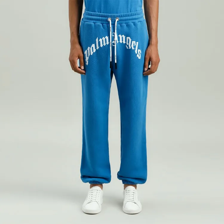 PALM ANGELS Knitted Sweatpants Men Blue-3