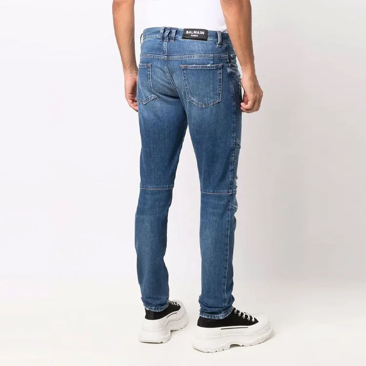 BALMAIN Vintage Scraps Slim Fit Ribbed Jeans-4
