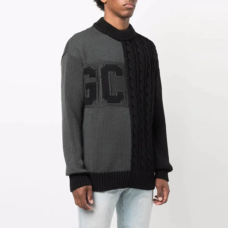GCDS Logo Intarsia Cable Knit Sweater-1