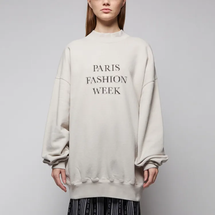 Balenciaga Paris Fashion Week Crewneck Sweater 'Cement Grey/Black'-3