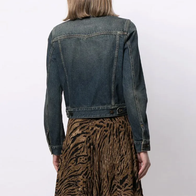 SAINT LAURENT Denim Jackets Women's Blue-2