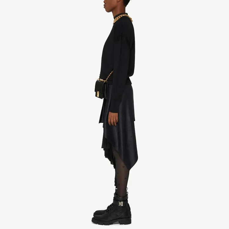 Givenchy Lace Detailed Cotton Sweatshirt 'Black'-3