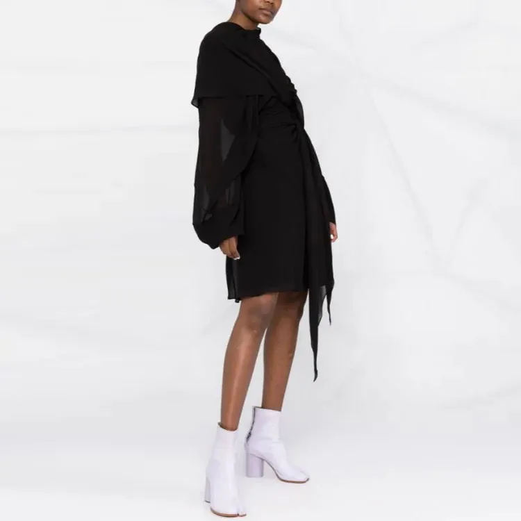 Maison Margiela Long Sleeved Dresses Women's Black-3
