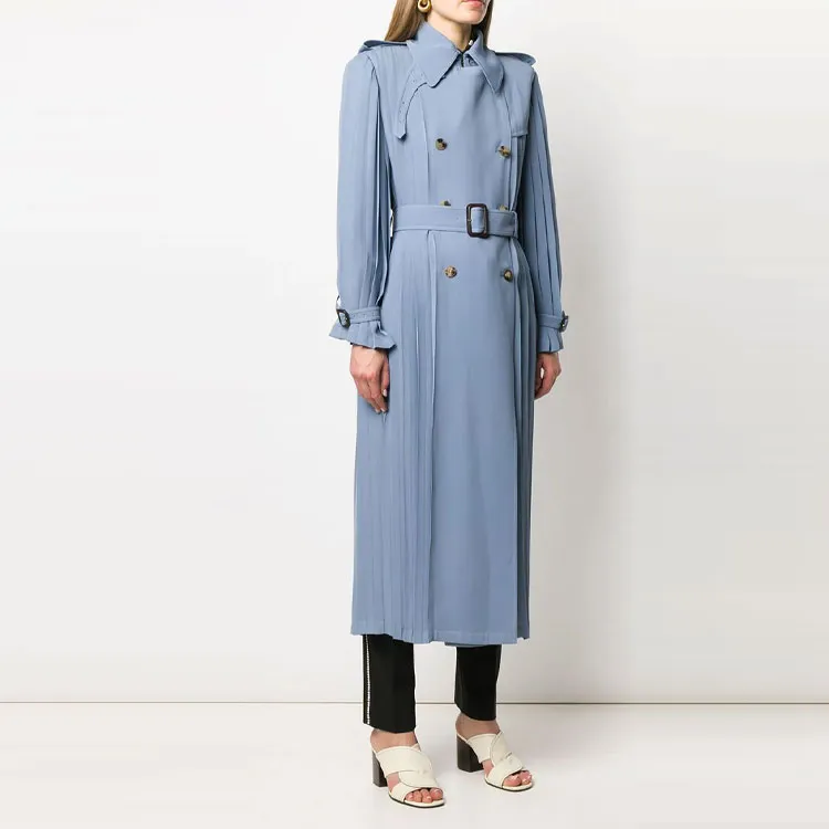 Valentino Trench Coats Women's Sky Blue-3