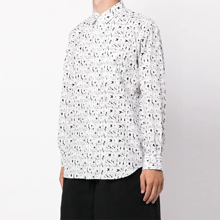 CDG CDG Shirt X Kaws Classic Letters Poplin Shirt-3