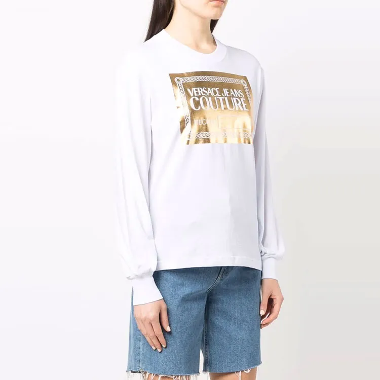 VERSACE JEANS COUTURE Drop Shoulder Sleeve T Shirt Women's White-4