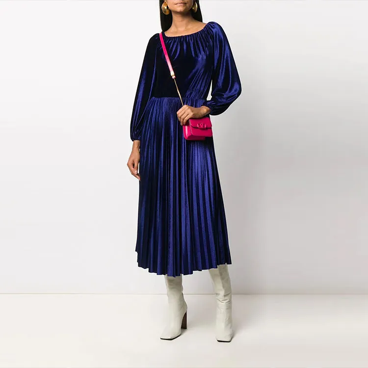 Valentino Long-Sleeved Dresses Women's Blue-1