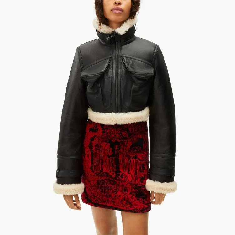 KENZO Leather Jackets Women's Black-3